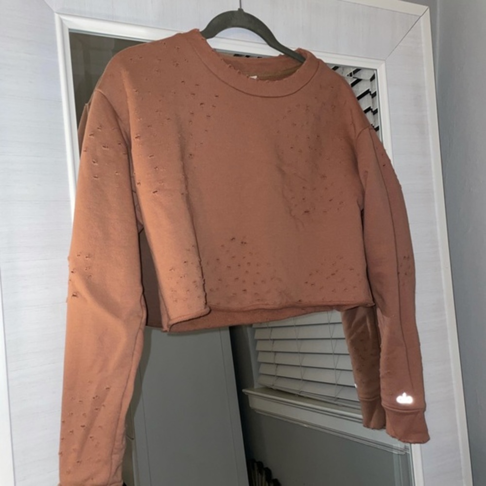 ALO YOGA HENNA FIERCE CROPPED PULLOVER